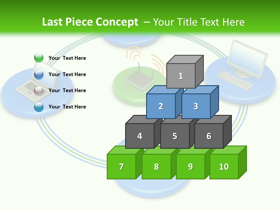 A Circular Diagram With Laptops On It PowerPoint Template