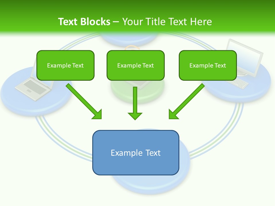 A Circular Diagram With Laptops On It PowerPoint Template