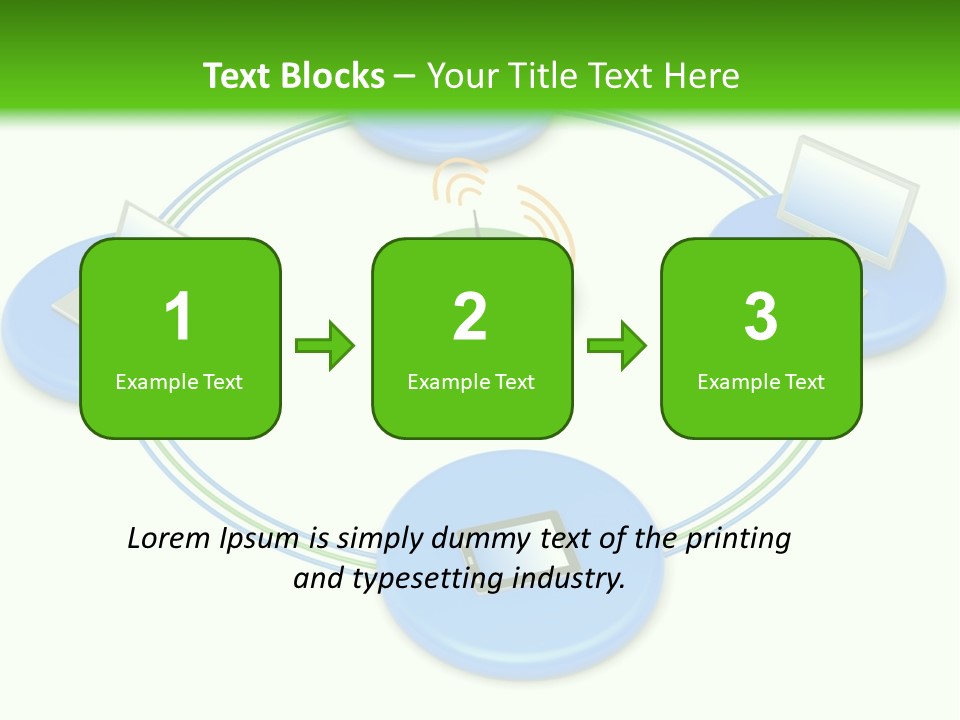 A Circular Diagram With Laptops On It PowerPoint Template