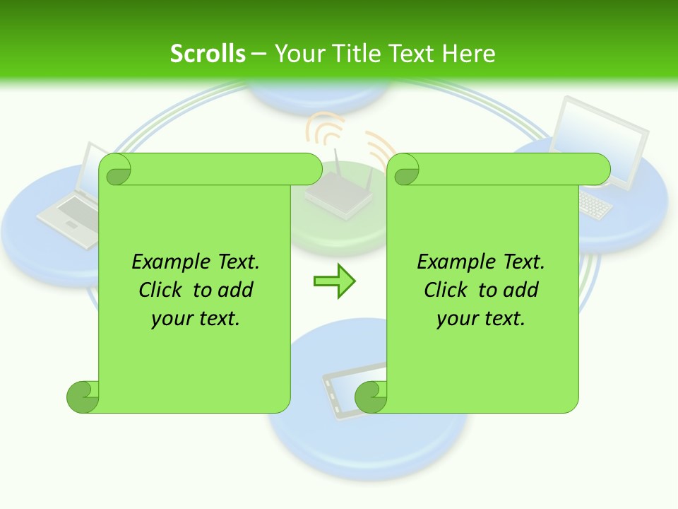 A Circular Diagram With Laptops On It PowerPoint Template