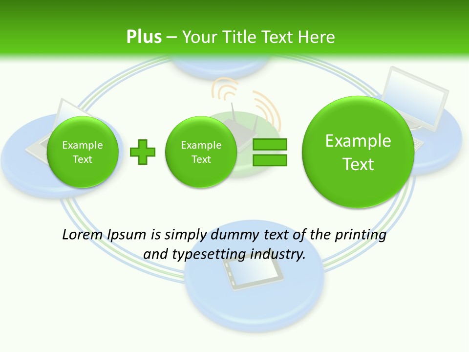 A Circular Diagram With Laptops On It PowerPoint Template