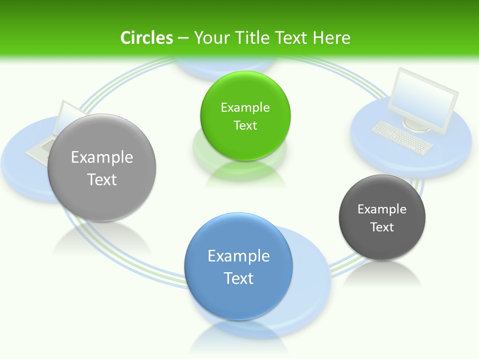 A Circular Diagram With Laptops On It PowerPoint Template
