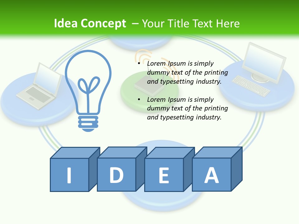 A Circular Diagram With Laptops On It PowerPoint Template
