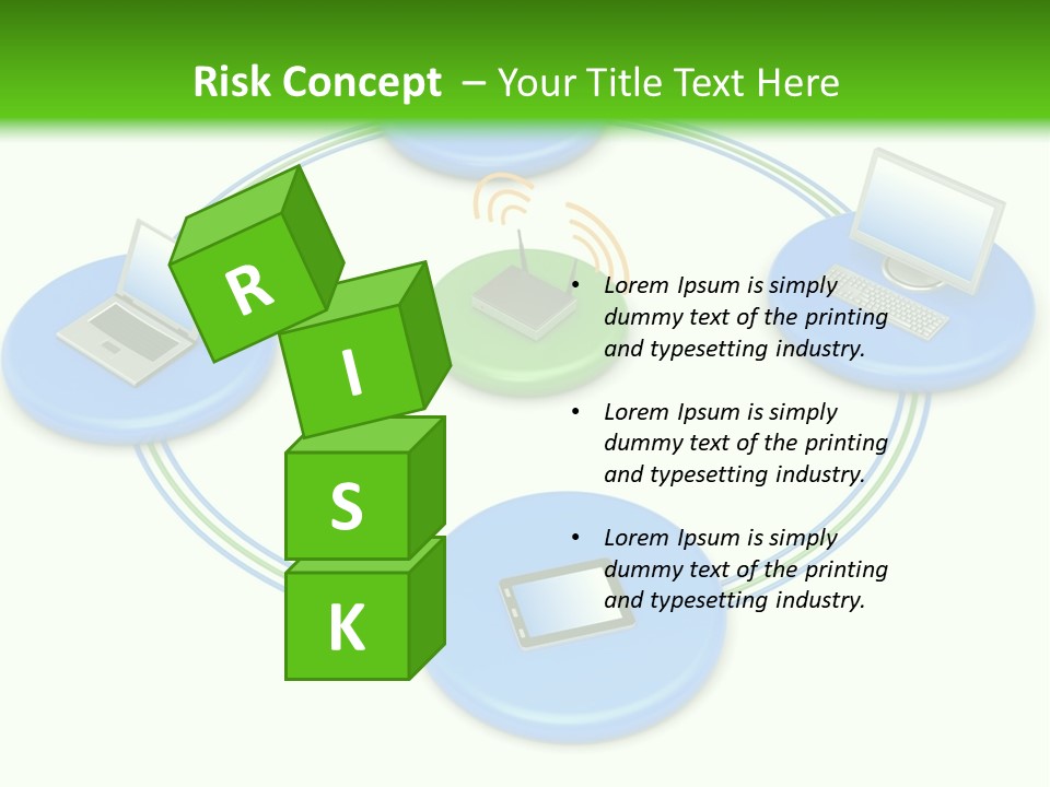 A Circular Diagram With Laptops On It PowerPoint Template