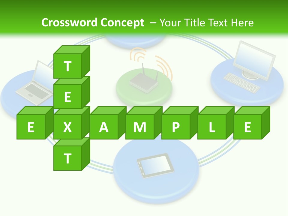 A Circular Diagram With Laptops On It PowerPoint Template