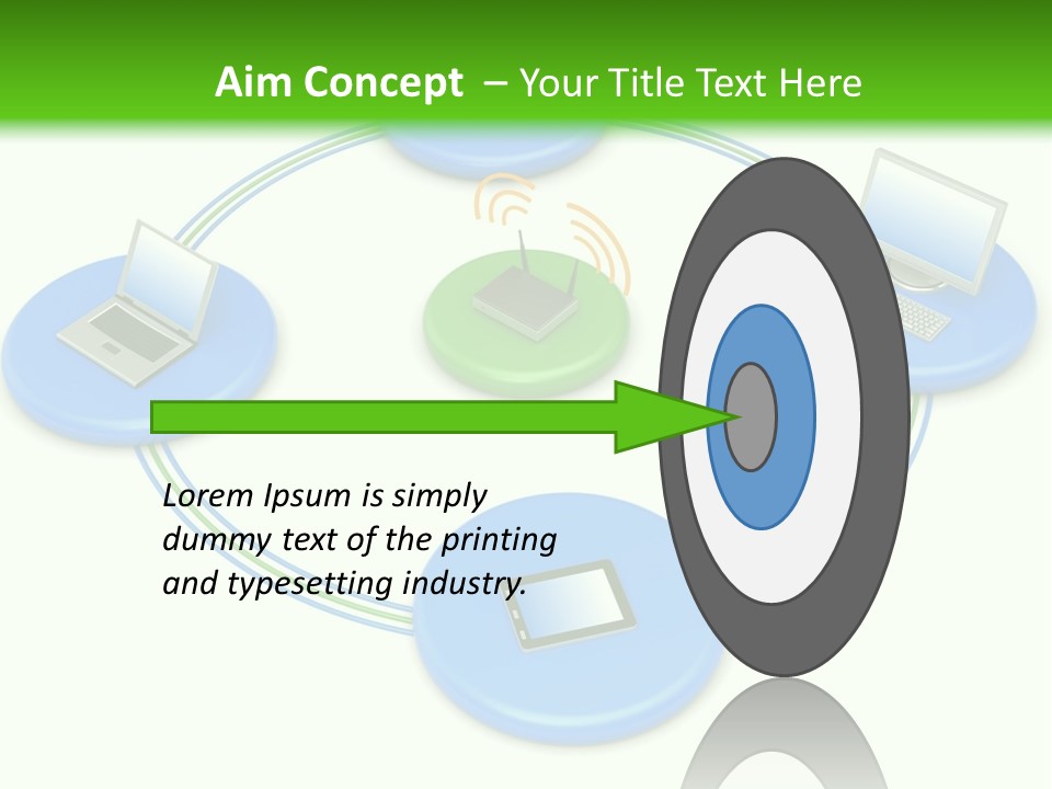 A Circular Diagram With Laptops On It PowerPoint Template