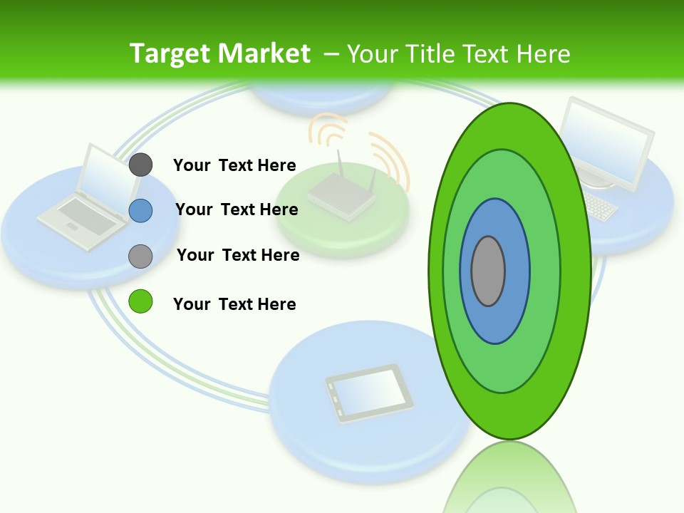 A Circular Diagram With Laptops On It PowerPoint Template