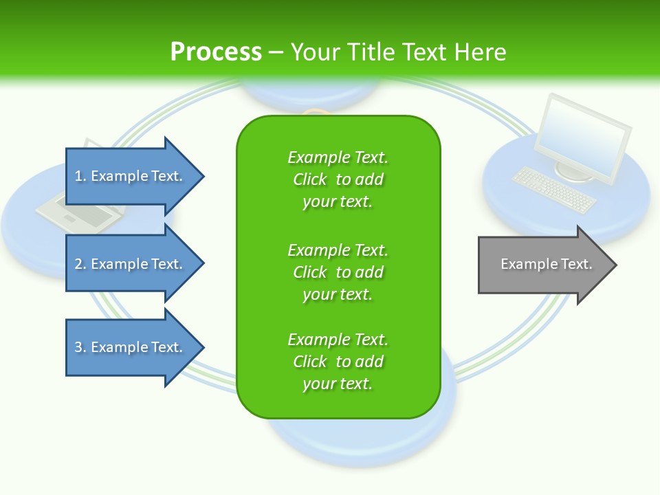 A Circular Diagram With Laptops On It PowerPoint Template