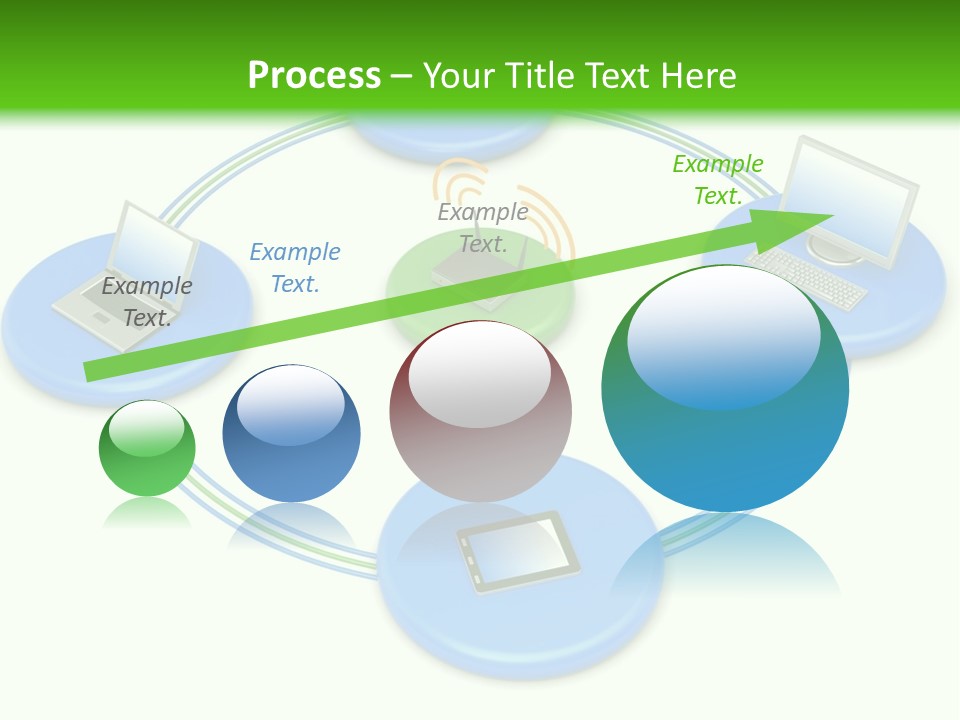 A Circular Diagram With Laptops On It PowerPoint Template