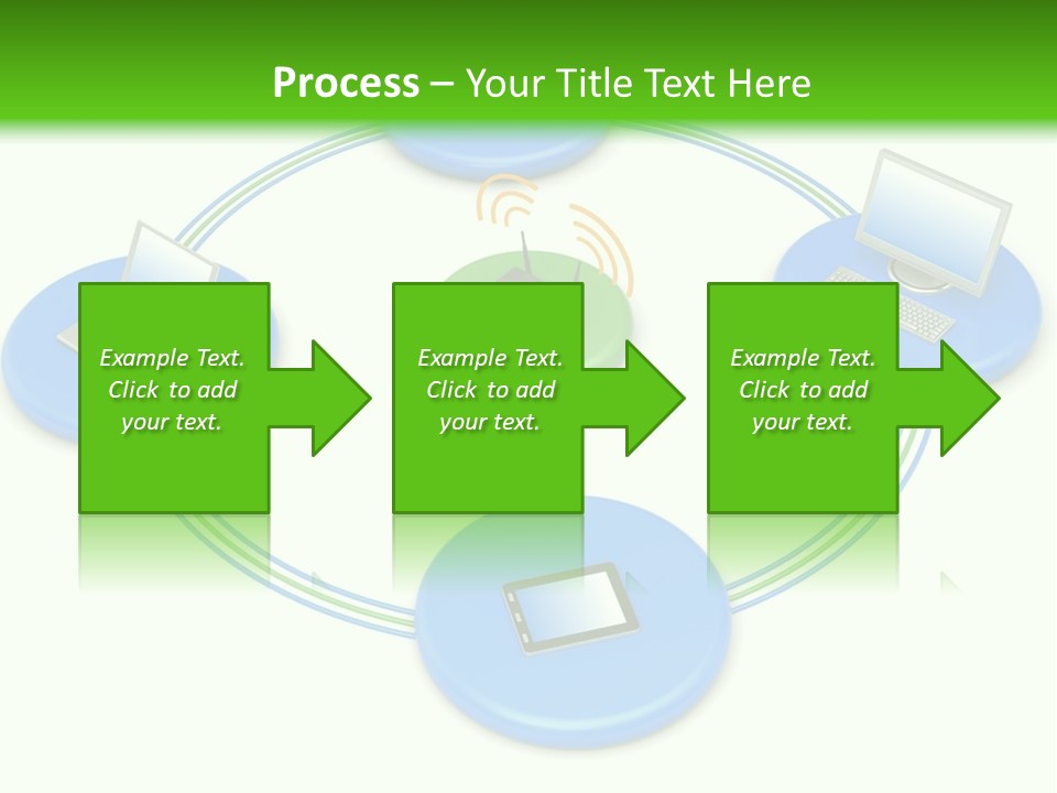 A Circular Diagram With Laptops On It PowerPoint Template