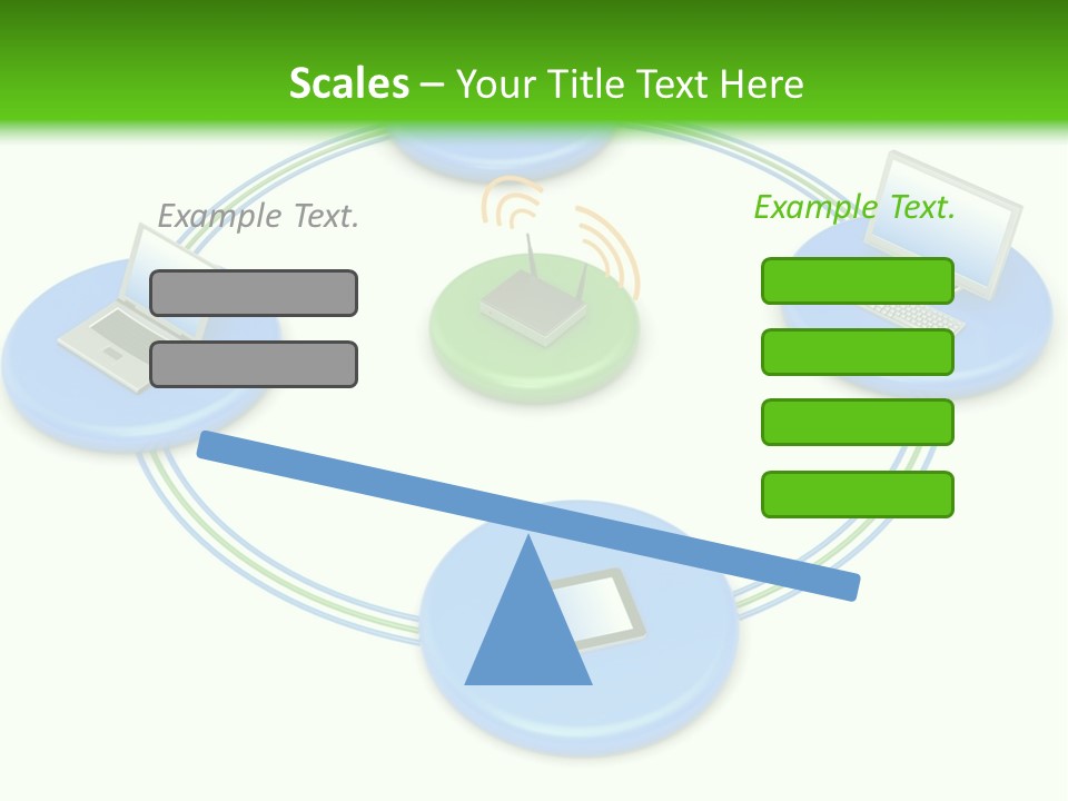 A Circular Diagram With Laptops On It PowerPoint Template