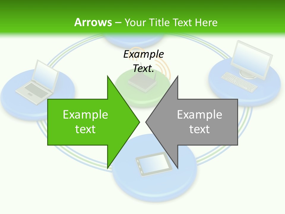 A Circular Diagram With Laptops On It PowerPoint Template