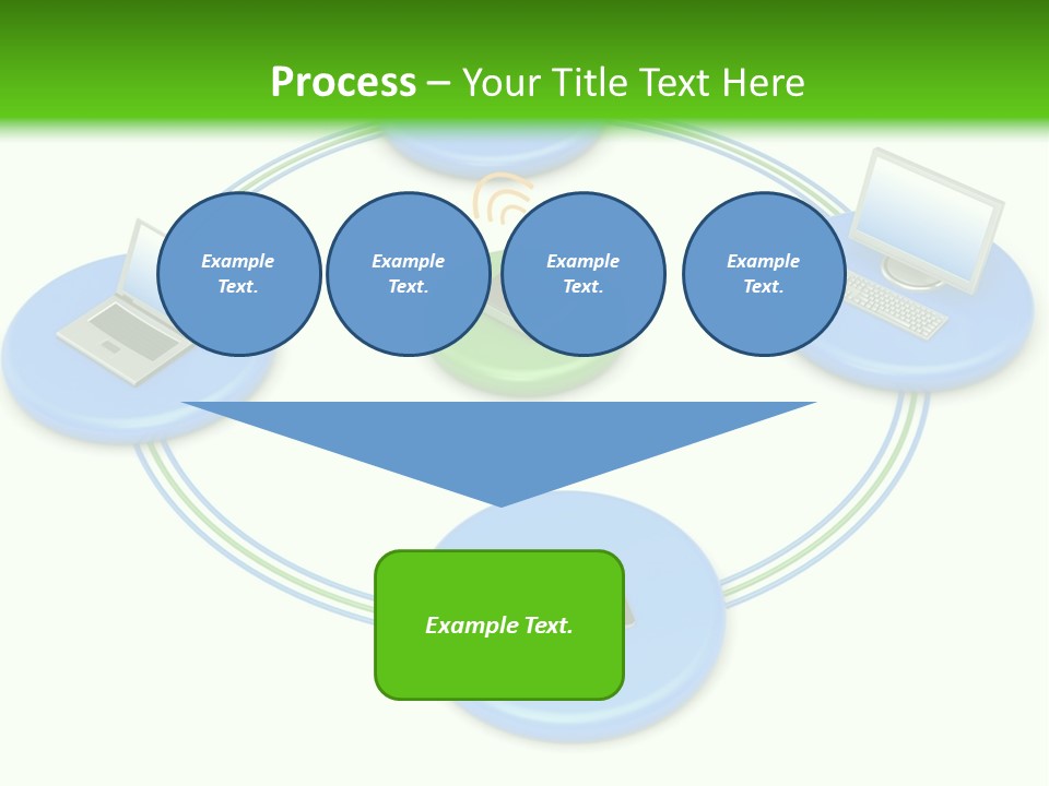 A Circular Diagram With Laptops On It PowerPoint Template