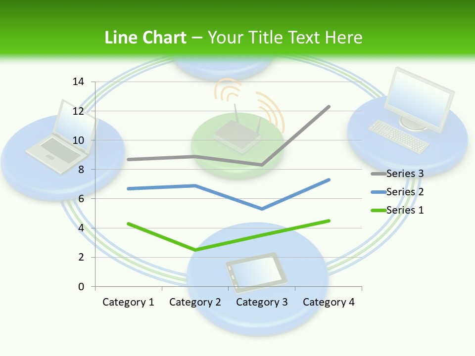 A Circular Diagram With Laptops On It PowerPoint Template