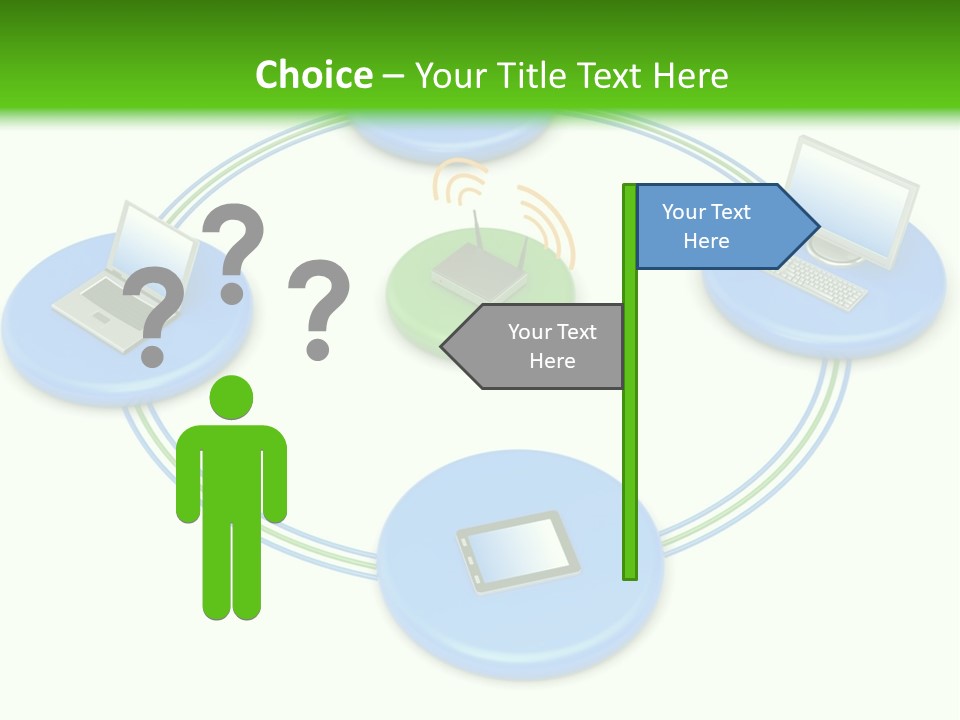 A Circular Diagram With Laptops On It PowerPoint Template