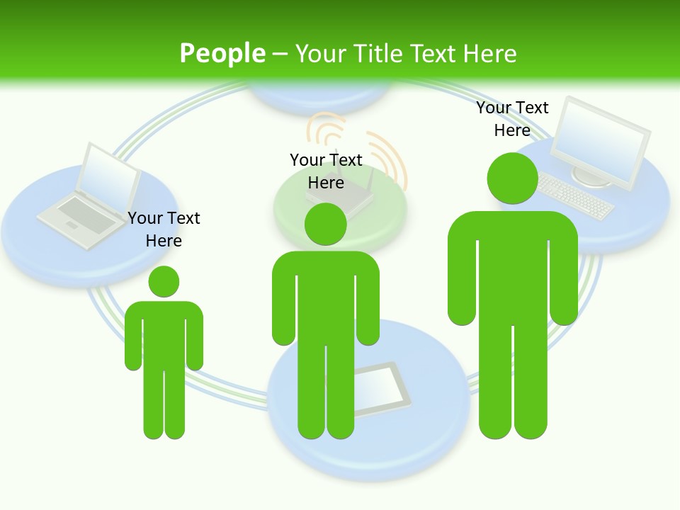 A Circular Diagram With Laptops On It PowerPoint Template