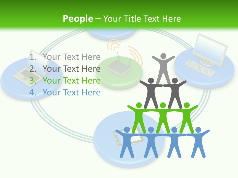 A Circular Diagram With Laptops On It PowerPoint Template