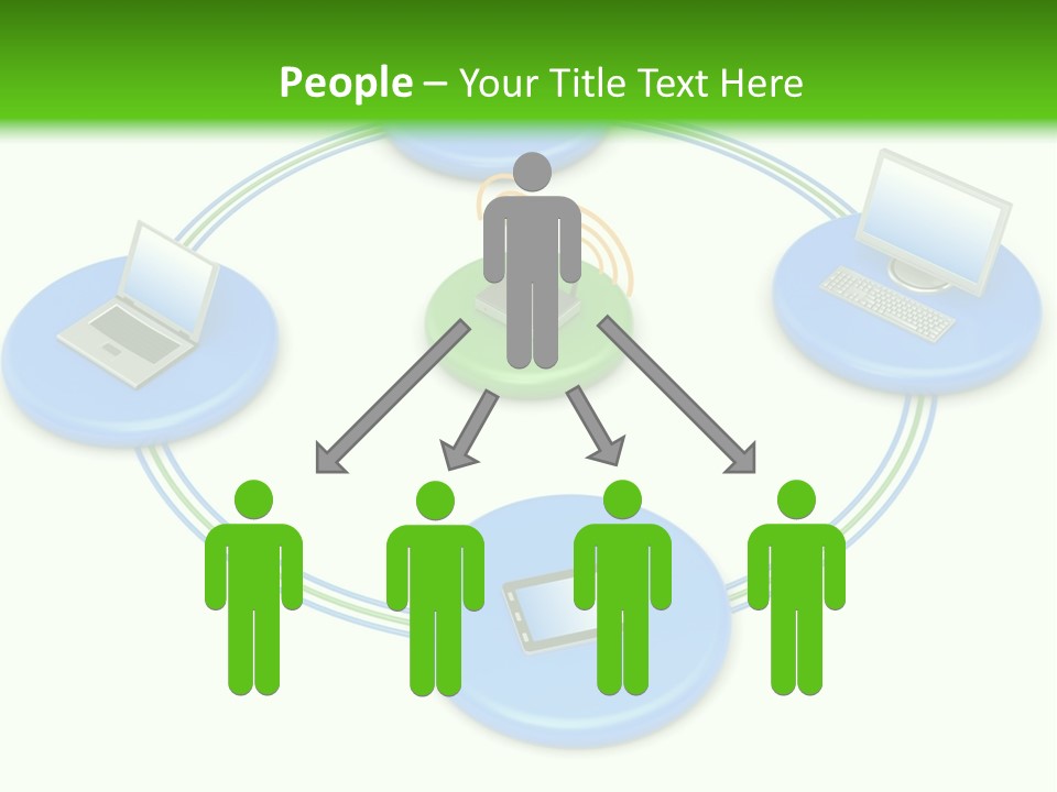 A Circular Diagram With Laptops On It PowerPoint Template
