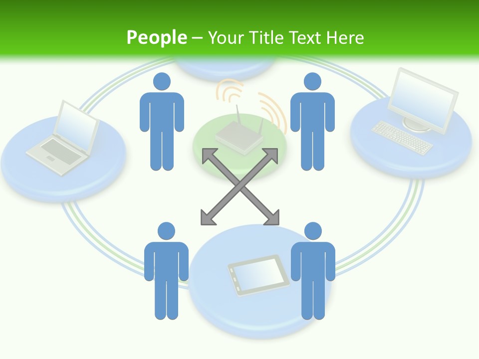 A Circular Diagram With Laptops On It PowerPoint Template