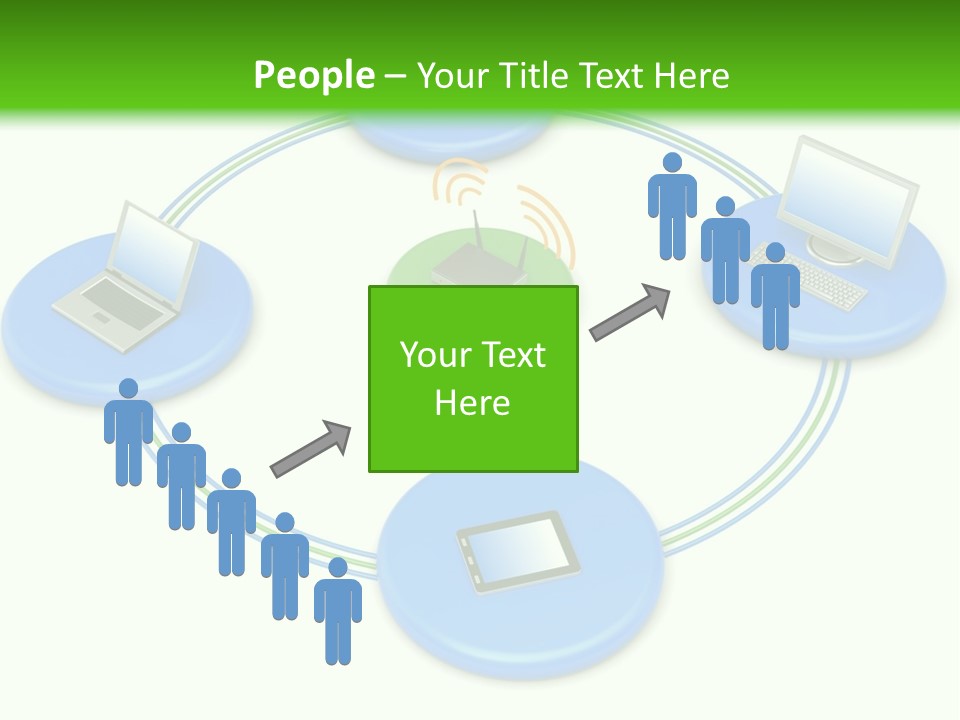 A Circular Diagram With Laptops On It PowerPoint Template