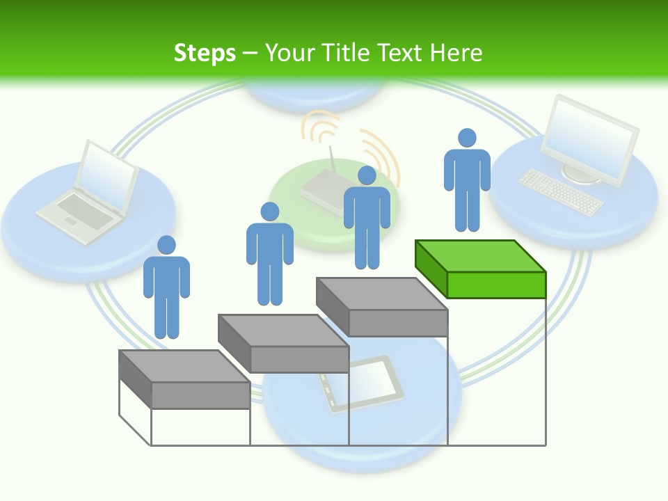 A Circular Diagram With Laptops On It PowerPoint Template