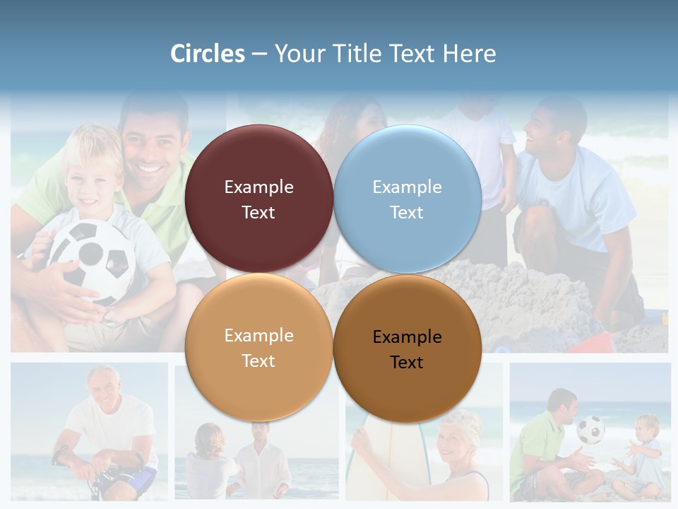 A Collage Of Photos Of A Family Playing With A Soccer Ball PowerPoint Template