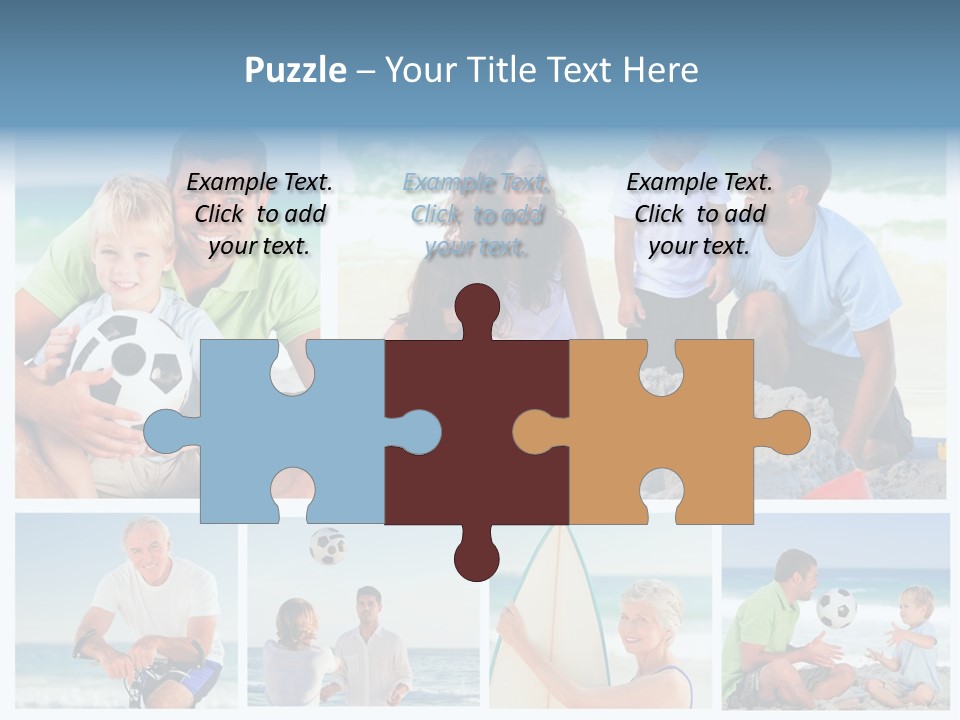 A Collage Of Photos Of A Family Playing With A Soccer Ball PowerPoint Template