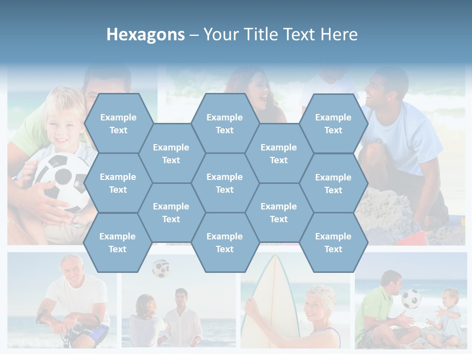 A Collage Of Photos Of A Family Playing With A Soccer Ball PowerPoint Template