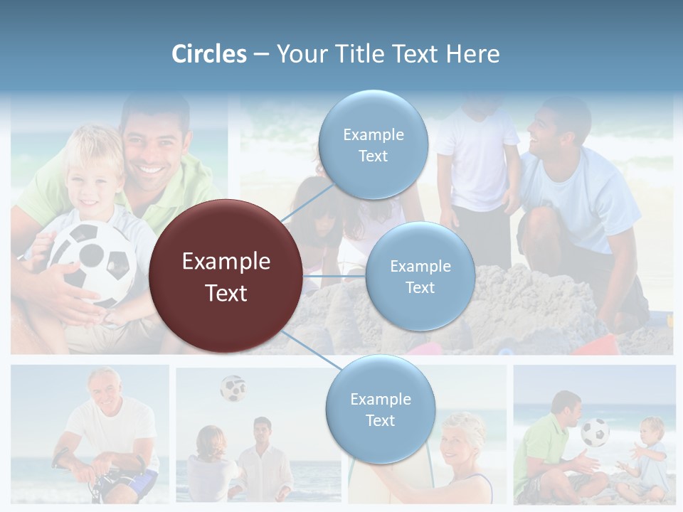 A Collage Of Photos Of A Family Playing With A Soccer Ball PowerPoint Template