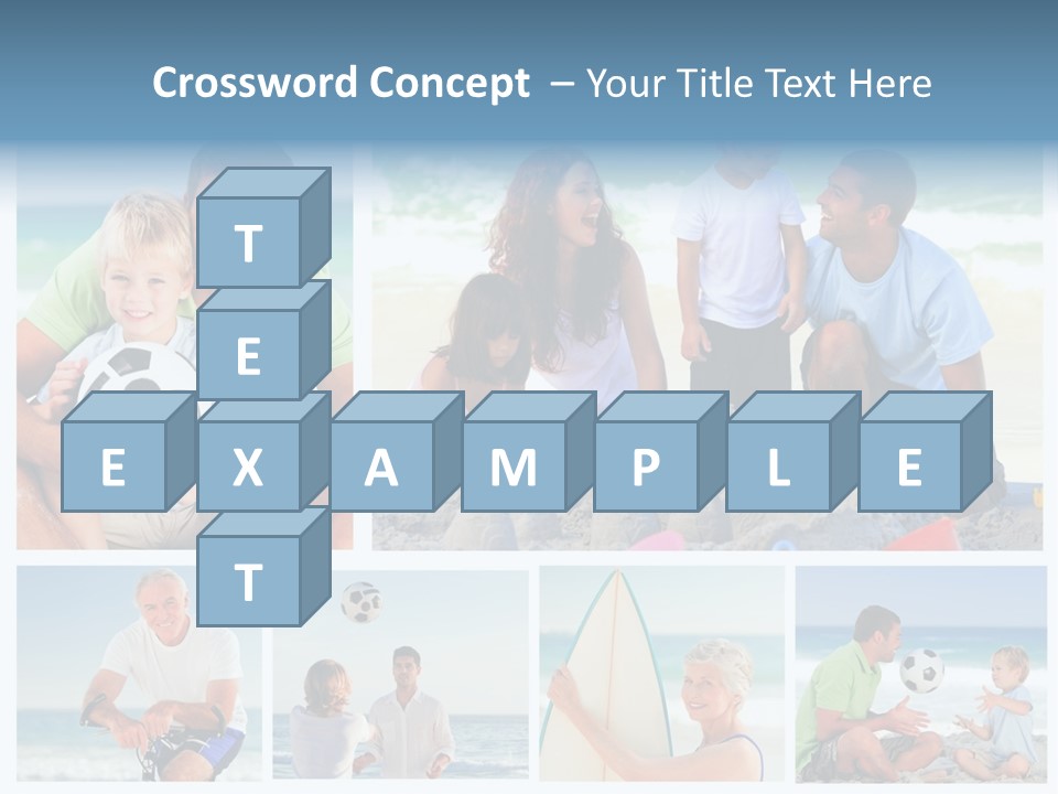 A Collage Of Photos Of A Family Playing With A Soccer Ball PowerPoint Template