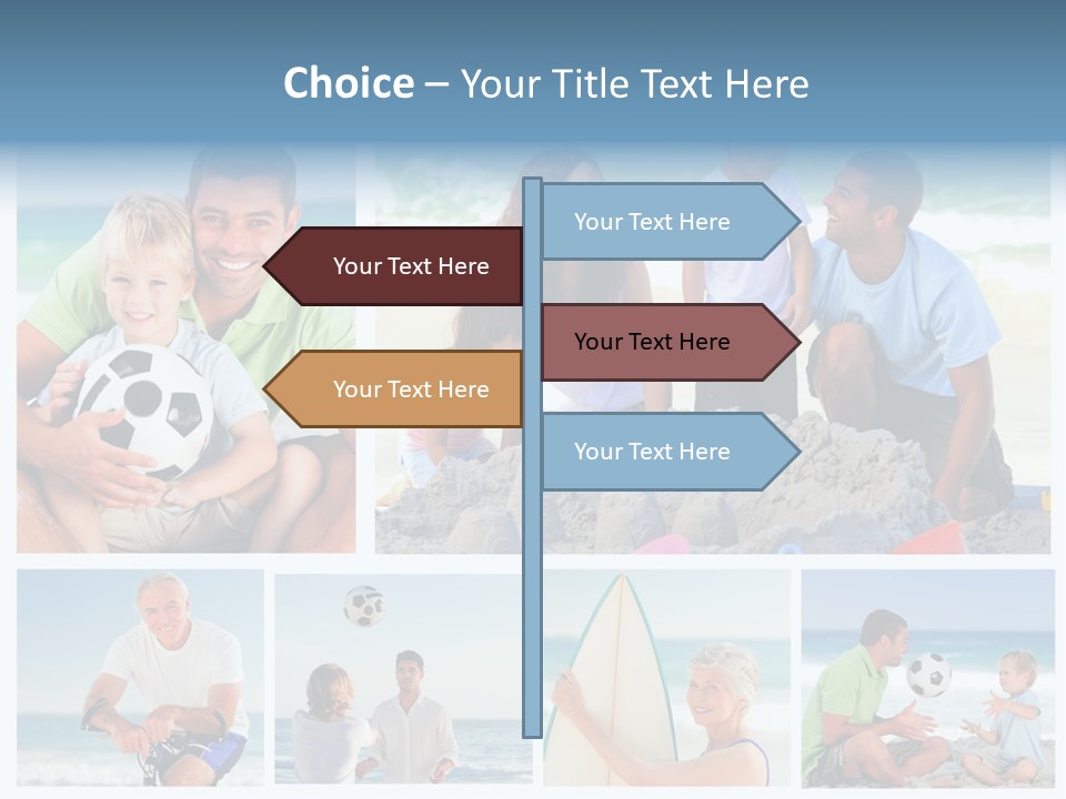 A Collage Of Photos Of A Family Playing With A Soccer Ball PowerPoint Template