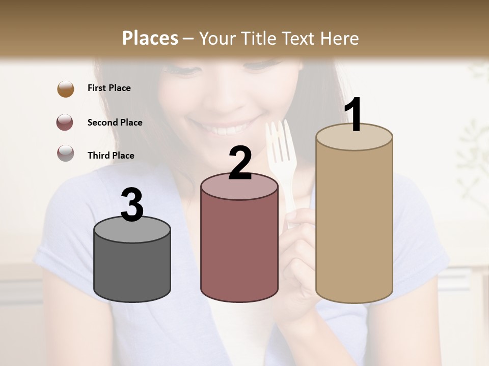 A Woman Sitting At A Table Eating Food PowerPoint Template