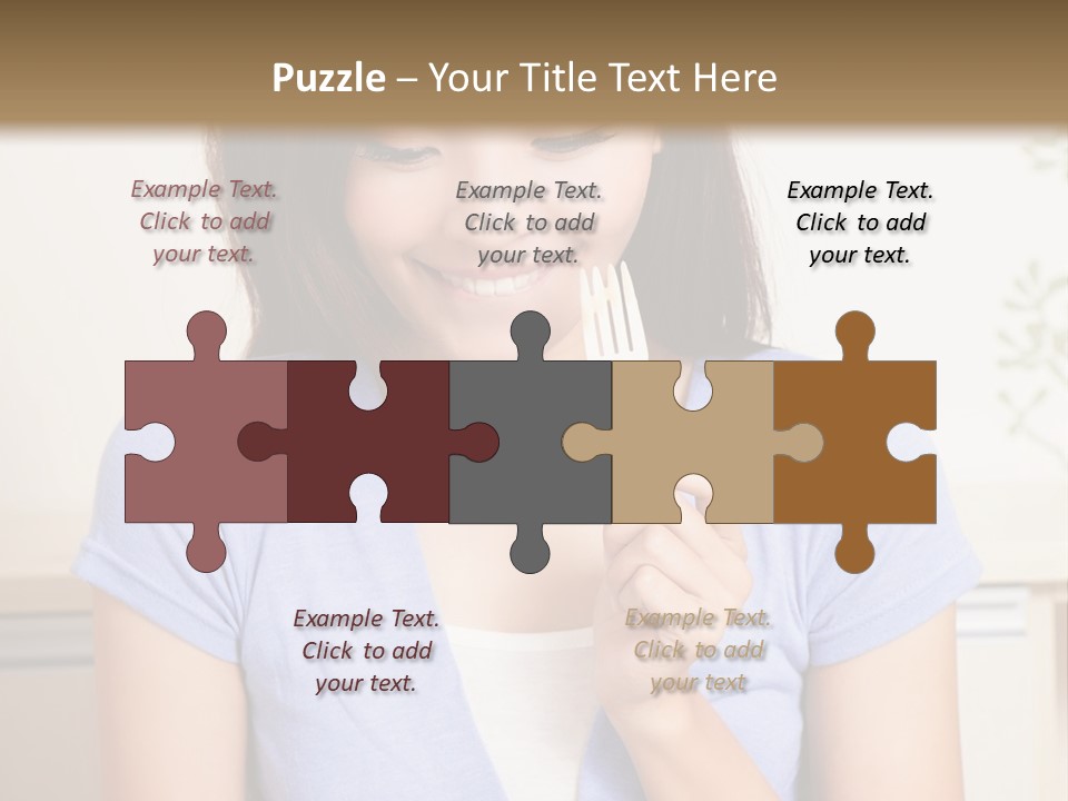 A Woman Sitting At A Table Eating Food PowerPoint Template