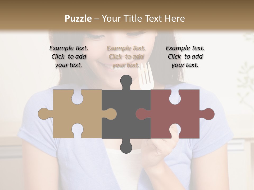 A Woman Sitting At A Table Eating Food PowerPoint Template