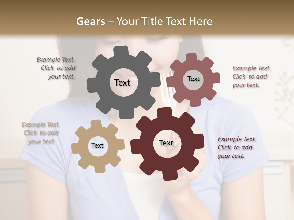 A Woman Sitting At A Table Eating Food PowerPoint Template