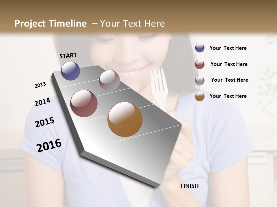 A Woman Sitting At A Table Eating Food PowerPoint Template