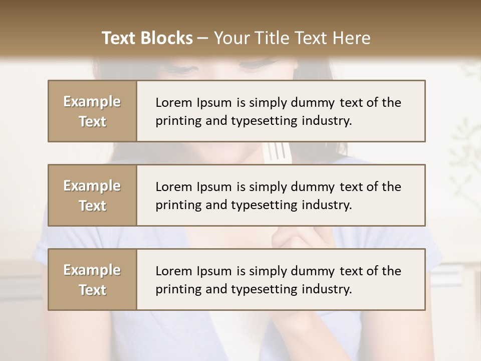 A Woman Sitting At A Table Eating Food PowerPoint Template