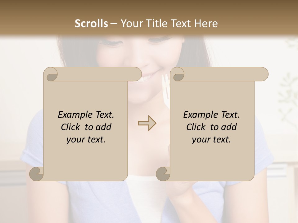 A Woman Sitting At A Table Eating Food PowerPoint Template