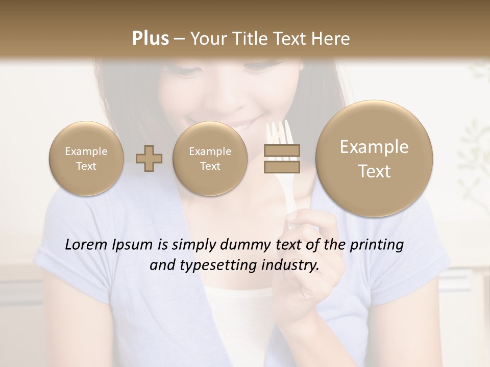 A Woman Sitting At A Table Eating Food PowerPoint Template