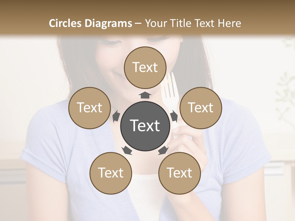 A Woman Sitting At A Table Eating Food PowerPoint Template