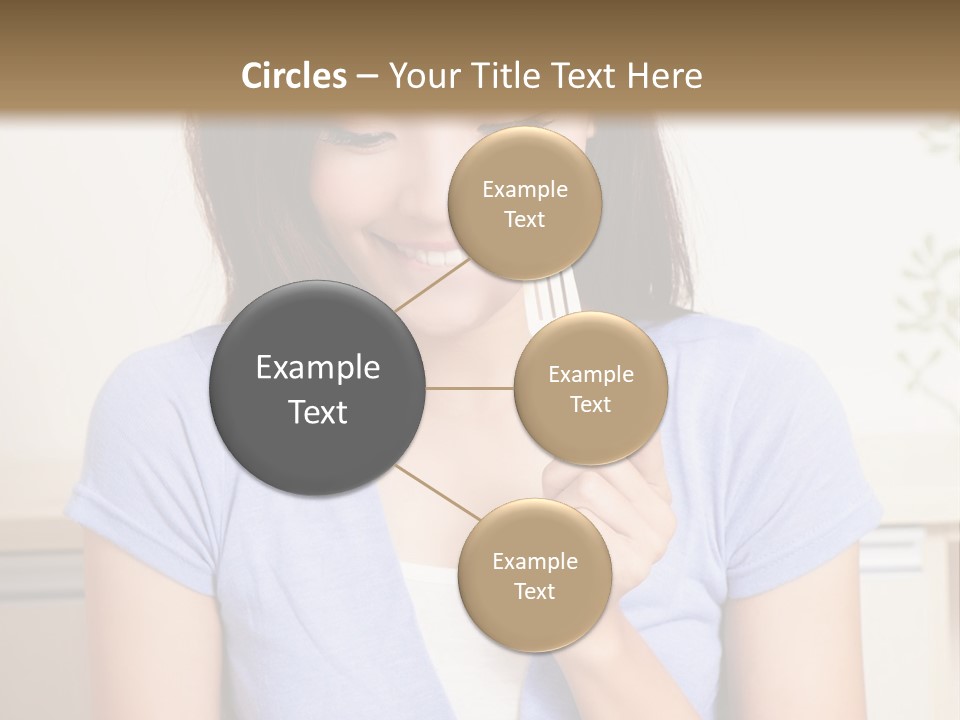 A Woman Sitting At A Table Eating Food PowerPoint Template