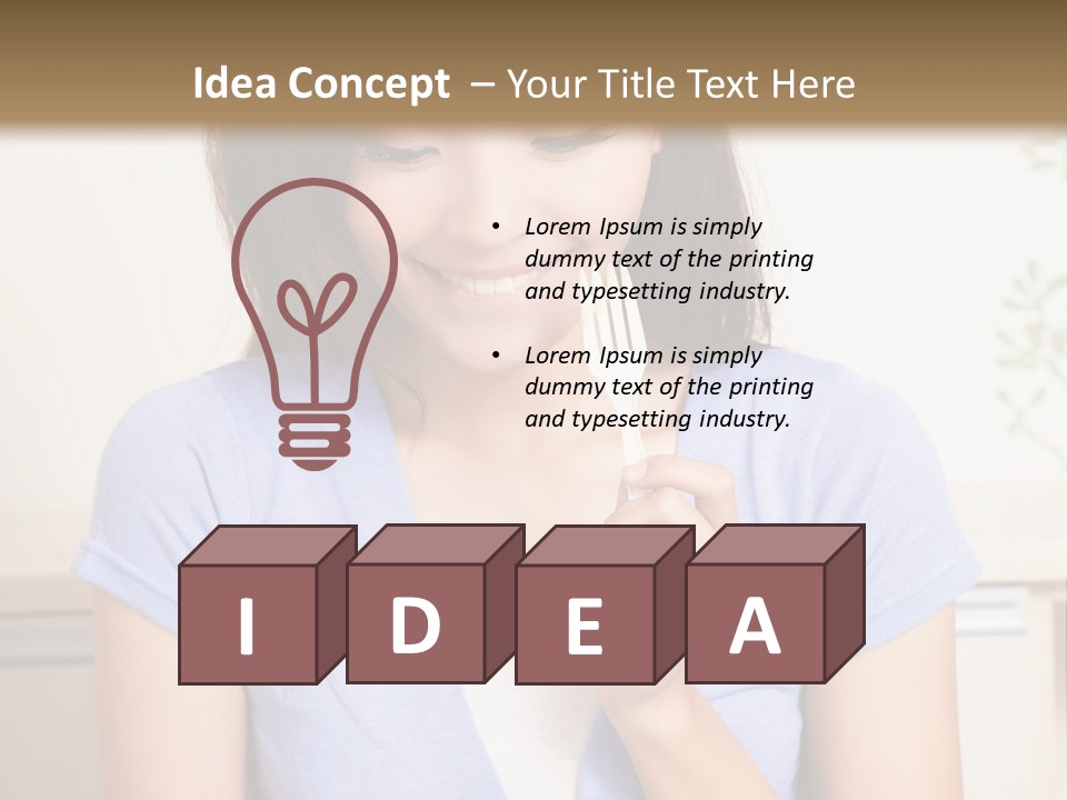 A Woman Sitting At A Table Eating Food PowerPoint Template