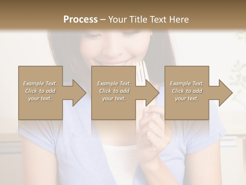 A Woman Sitting At A Table Eating Food PowerPoint Template