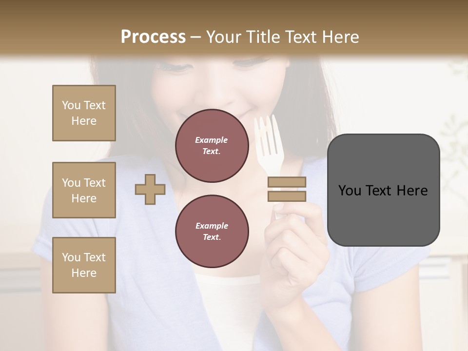 A Woman Sitting At A Table Eating Food PowerPoint Template