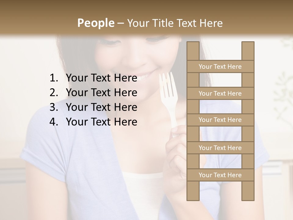 A Woman Sitting At A Table Eating Food PowerPoint Template