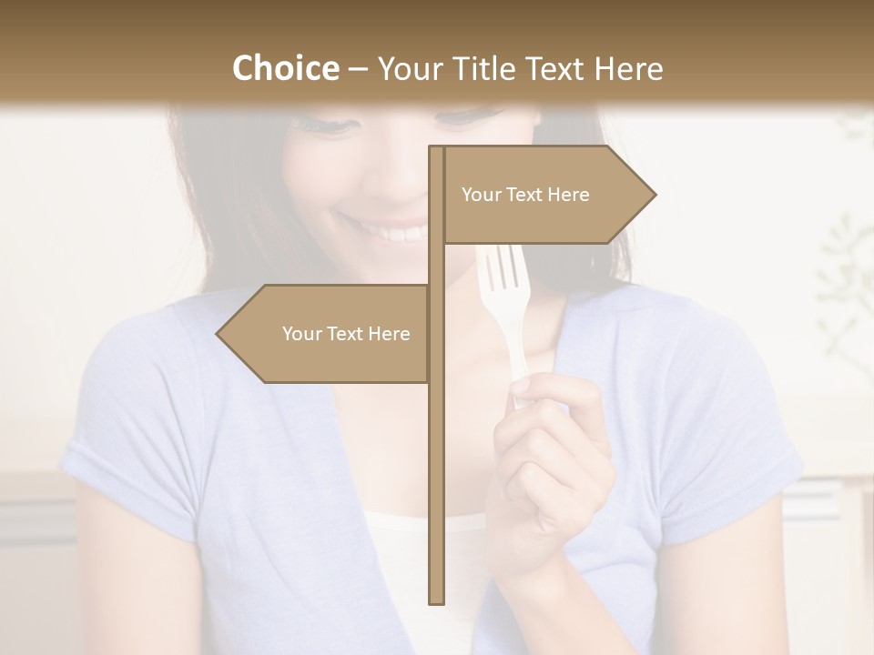 A Woman Sitting At A Table Eating Food PowerPoint Template