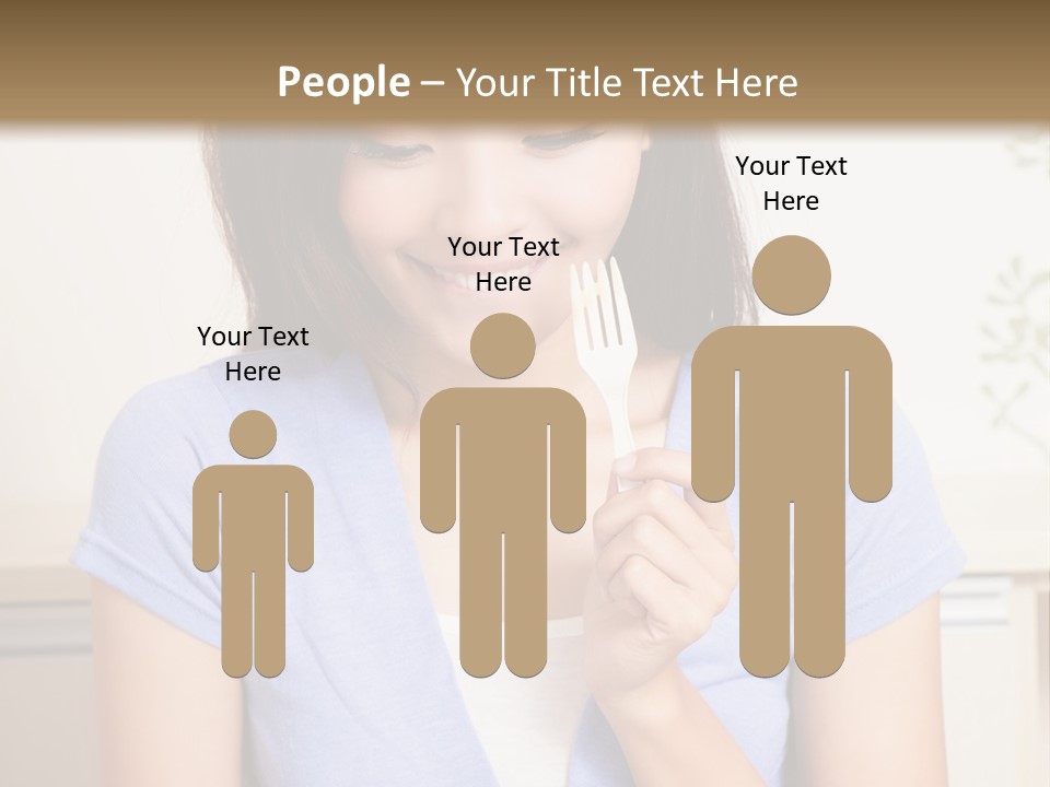 A Woman Sitting At A Table Eating Food PowerPoint Template