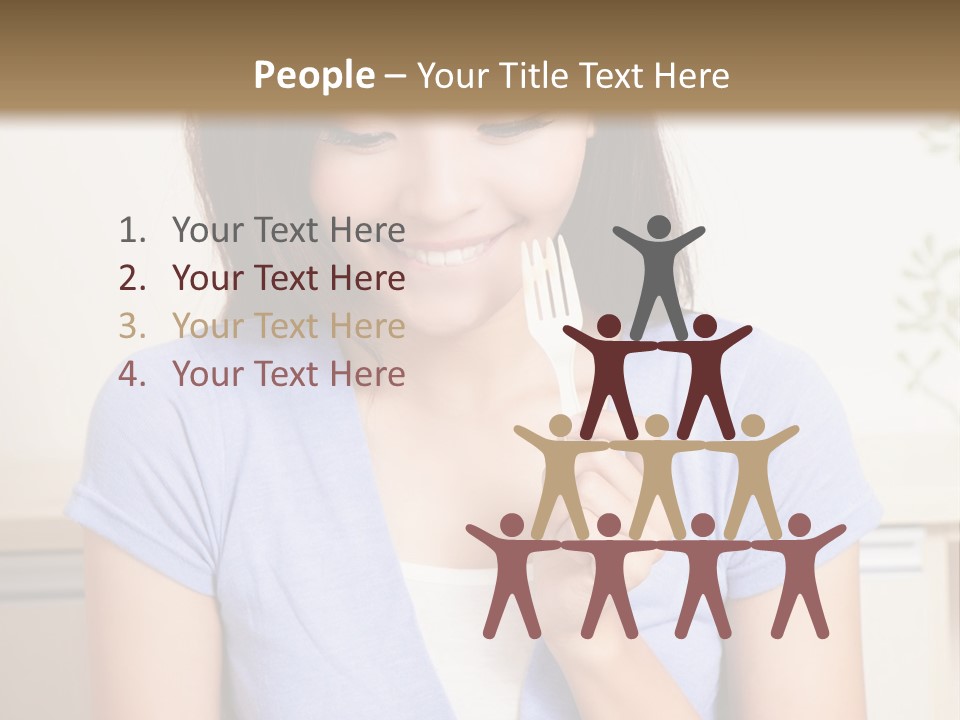 A Woman Sitting At A Table Eating Food PowerPoint Template