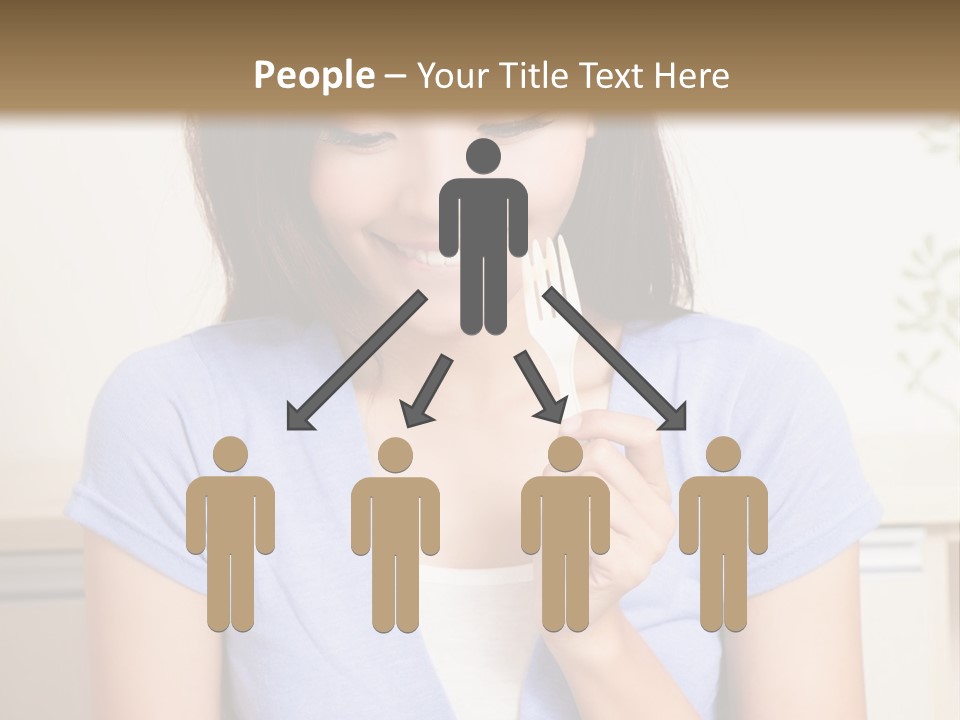 A Woman Sitting At A Table Eating Food PowerPoint Template