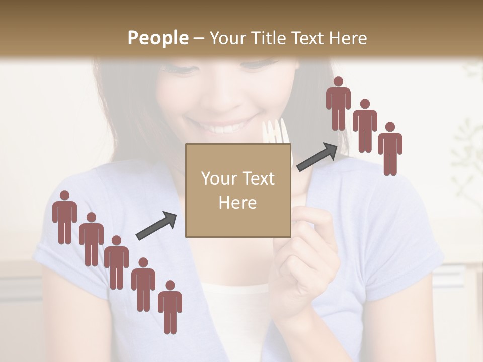 A Woman Sitting At A Table Eating Food PowerPoint Template